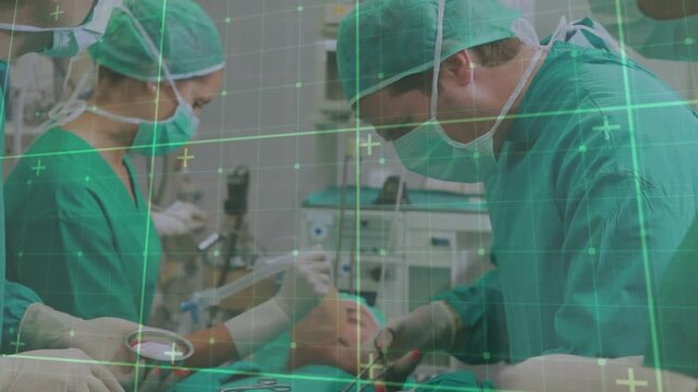 Animation of data processing over diverse surgeons during surgery