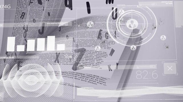 Animation of data processing over book