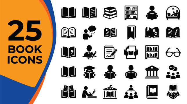 Book icons illustrate reading, studying, writing, and academic.