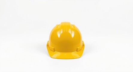 Fototapeta premium yellow helmet for construction on white background with copy space available