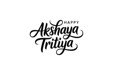 Fototapeta premium Akshaya Tritiya Decorative Calligraphy Typography Design