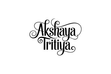 Fototapeta premium Akshaya Tritiya Decorative Calligraphy Typography Design
