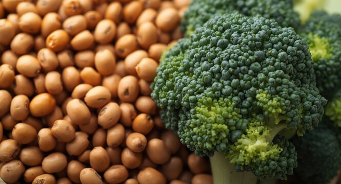 Broccoli and beans for balanced vitamin B3 diet