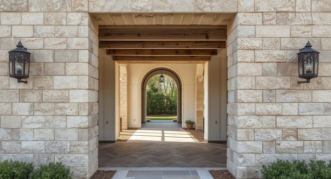 Architectural wall opening designed as main entryway