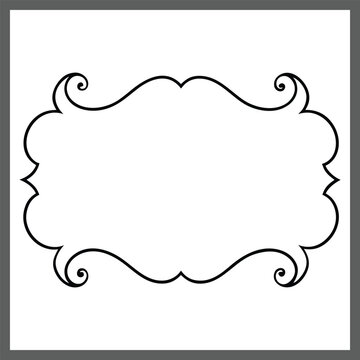 Vintage Ornamental Frame Outline with Swirl Elements