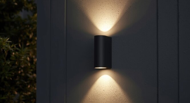 Contemporary garden wall mounted light offering dual focused outdoor lighting