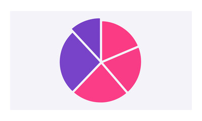Minimalist Pink and Purple Five Segment Pie Chart Infographic