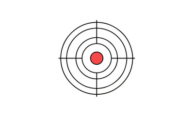 Circular Target with Red Bullseye Center Illustration