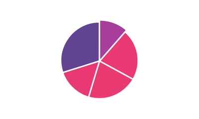 Minimalist Five Segment Pie Chart Infographic in Purple and Pink