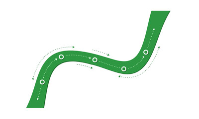 Green Winding Path Roadmap Infographic for Business Strategy