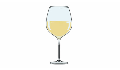 White wine glass vector illustration isolated on white background for beverage design