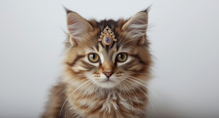 Obraz premium Bright studio setting showcasing a Neva Masquerade kitten with fine detail