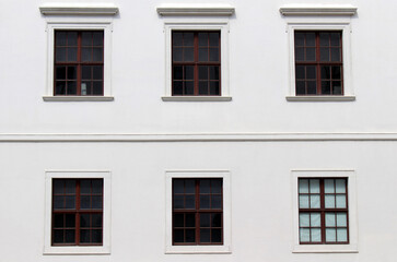 Fototapeta premium Castle Windows Pattern August 2024 Symmetrical rows on historic palace
