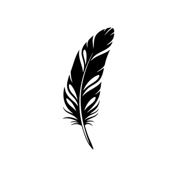 stylized tribal feather silhouette