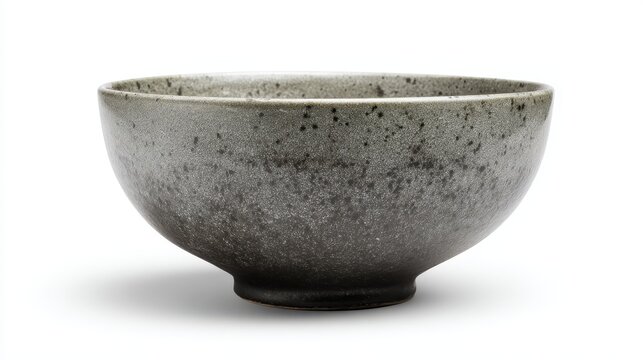 Handcrafted ceramic bowl exhibiting a rustic speckled glaze, reflecting artisan craftsmanship and a minimalist design ideal for food presentation or decorative home interiors