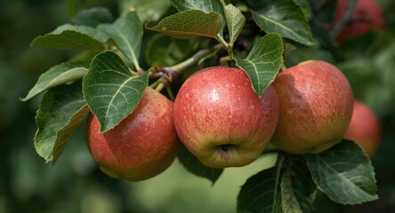 Obraz premium A batch of mouthwatering apples just picked from trees