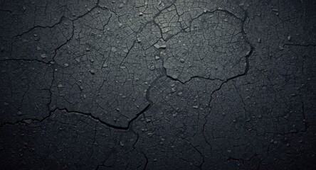 Obraz premium Cracked dark tarmac surface with fissure and copy space included