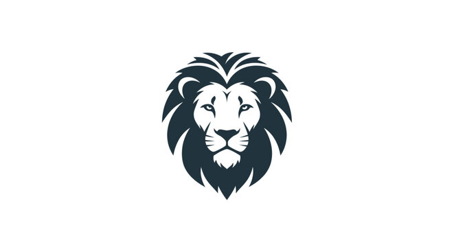 Lion Face Closeup Black White.