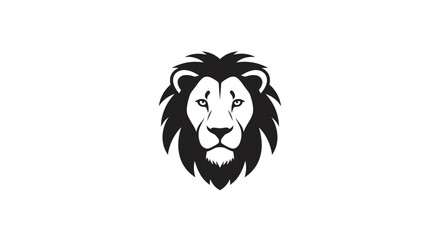 Lion Head Illustration Black and White.