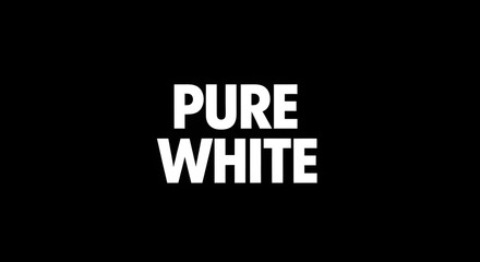 A pure white background with bold text in a minimalist design