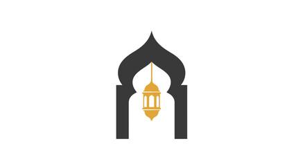 Obraz premium Islamic Archway Symbol with Lantern Inside.