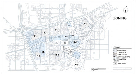 Zoning Map with Grid Pattern.