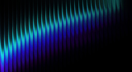 Obraz premium Abstract digital sound wave visualization with vibrant gradient colors from turquoise to deep purple in dark background