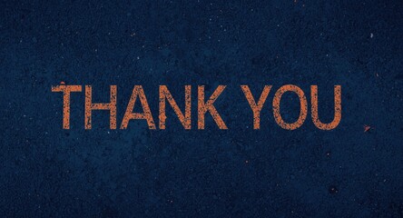 Aerial brutalist product image featuring Thank You phrase on ground with a blue and orange enriched palette