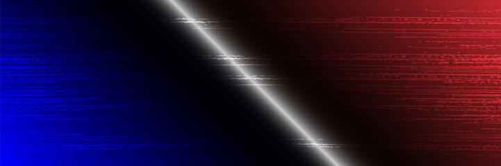 Obraz premium 3D blue red techno abstract background overlap layer on dark space with glowing lines decoration. Graphic design element with hot and cold style concept for web, flyer, card, or brochure cover