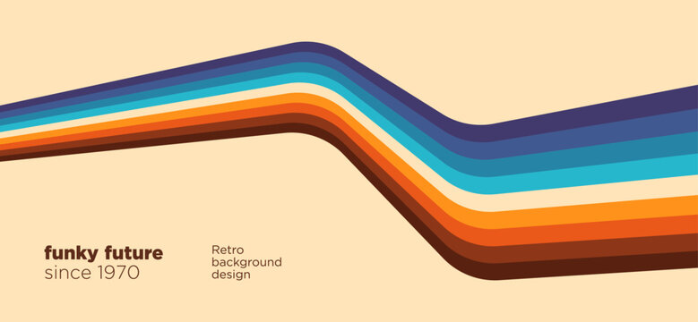 Technology background design in a simple retro style with colorful shapes. Vector illustration.