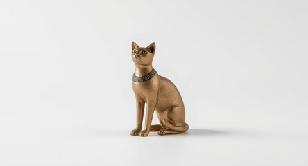 Classic Egyptian cat figure placed on a simple white surface