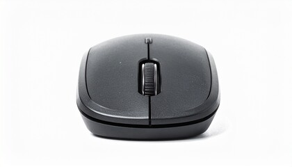 Modern wireless computer mouse placed at center, minimal tech product photography, studio lighting, sharp focus, isolated on pure white background