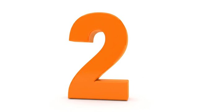 Orange number two on white.