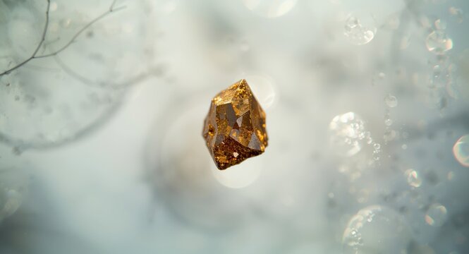 Copper ore chalcopyrite crystal structure revealed under microscope light