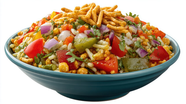 transparent indian bhel puri puffed rice with chutney