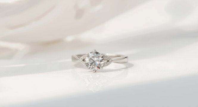 Elegant sterling silver ring with sparkling gemstone for wedding beauty
