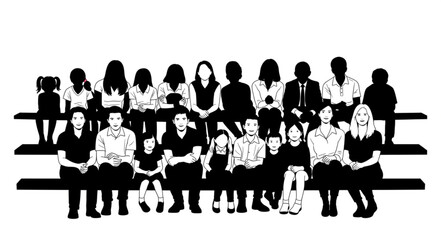 Diverse Group of People Sitting Together.