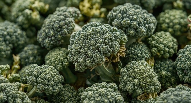 Early stage green broccoli sprouts with detailed macro texture