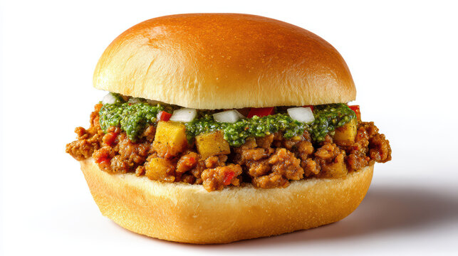 indian dabeli potato filling in bun with spices