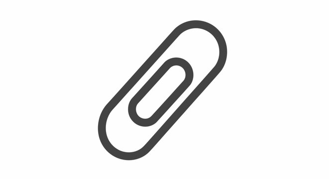 Metal paperclip office supply item.