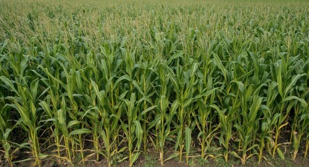 Obraz premium Crop of corn showing signs of blight leaf disease