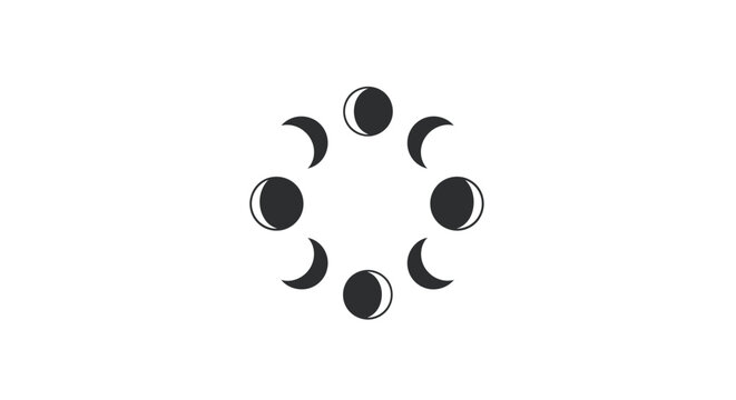 Phases of the Lunar Cycle Icons.