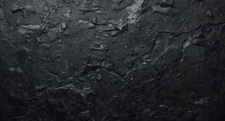 Naklejka premium black rough stone texture backdrop featuring ink stained rock and soft daylight copy space