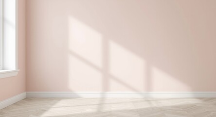 Fototapeta premium Pastel colored kids room wall mockup with minimalist Nordic design