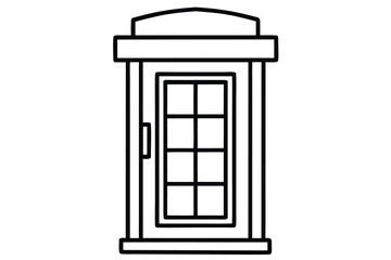 Obraz premium Telephone Booth, Public Call Box Outline