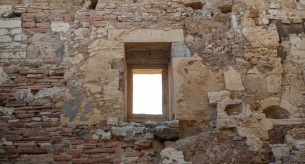 Fototapeta premium Ancient building with a solitary window in the palace wing