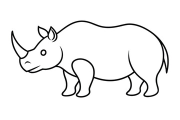 Fototapeta premium Rhino, Cartoon outline