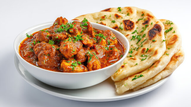 delicious chicken balti with naan bread
