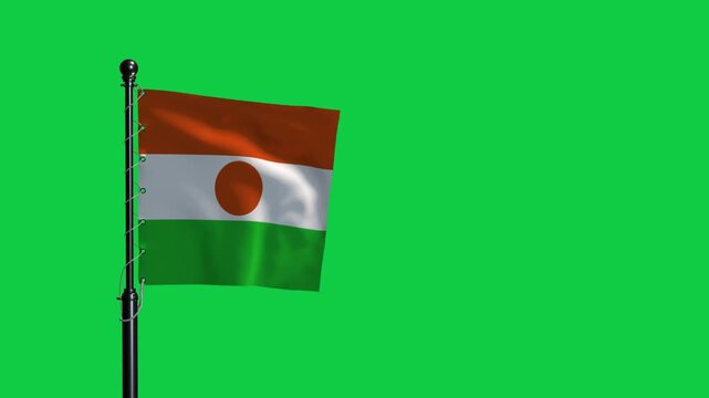 Niger Flag Waving Loop Animation Green Screen 4K