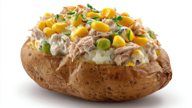 delicious jacket potato with tuna mayo and sweetcorn
